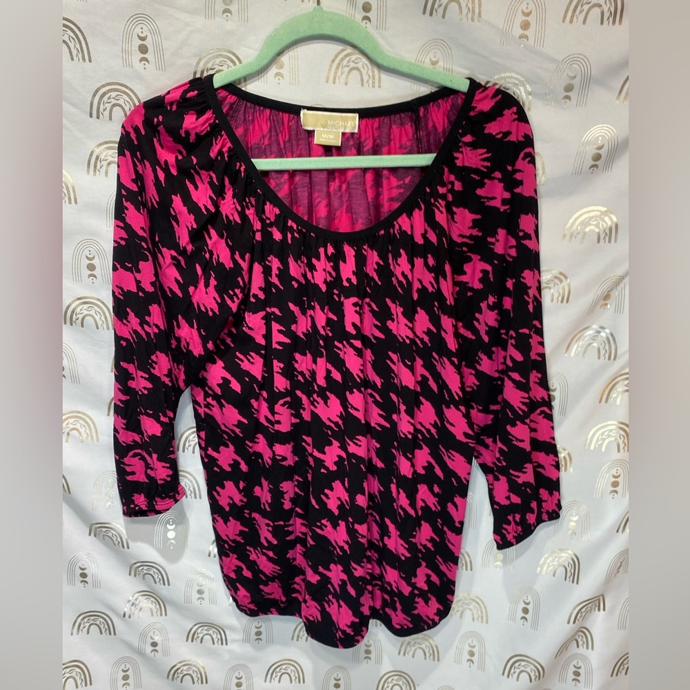 Michael Kors Pink and Black Blouse